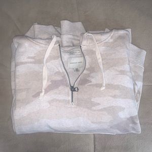 American Eagle 3/4 zip camo oversized hoodie